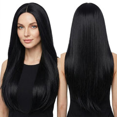 80cm Cosplay Versatile Center-Parted Long Straight Wig, Black, White, Silver, Light Gold, Red, Dark Brown, Light Brown, Purple, Royal Blue, Claret, Orange, Mint Green, Gray, Light Purple, Sky Blue, Linen