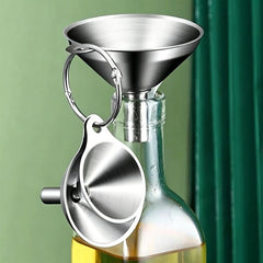 304 Stainless Steel Sandblasted Funnel Integrated Liquid Dispenser, LsCook 3-Piece Set