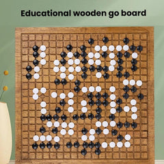 Go Board & Stones Set With Storage Jar, Gomoku Educational Puzzle Toy, MDF Red, Solid Wood