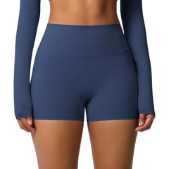 Double-Sided Brushed High-Waisted Tight-Fitting Fitness Yoga Shorts, S