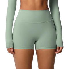 Double-Sided Brushed High-Waisted Tight-Fitting Fitness Yoga Shorts, S