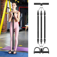Multifunctional Sit-Up Assist Foot Pedal Resistance Band, Shoulder Opening & Back Shaping Shoulder Trainer, Black 2 Tubes, Black 3 Tubes, Black 4 Tubes, Purple 2 Tubes, Purple 3 Tubes, Purple 4 Tubes