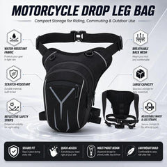 Men Waterproof Crossbody Bag Outdoor Large-Capacity Sports Waist Bag Motorcycle Riding Leg Bag