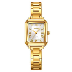 SKMEI 2582 Elegant Ladies Square Watch Stainless Steel Strap 30m Life Waterproof Quartz Watch