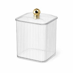 PET Cotton Swab Holder With Lid Clear Cotton Swab Dispenser Organizer For Makeup Cotton Pads, Dental Floss, Hair Accessories