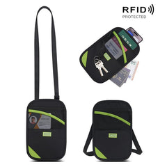 JUNLETU RFID Anti-Theft Card Holder Passport & ID Protector Ticket & Coin Pouch