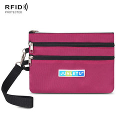JUNLETU ID Anti-Skimming Card Pouch Multifunctional Coin ID Passport Storage Case