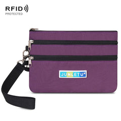 JUNLETU ID Anti-Skimming Card Pouch Multifunctional Coin ID Passport Storage Case