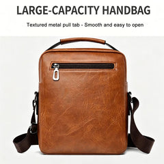 Men Large-Capacity Handheld & Crossbody Bag, Casual Vertical Briefcase