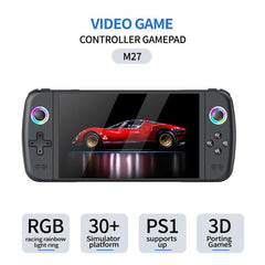 SJGAM M27 Handheld Gaming Console 7 Inch 3D Large Screen HD Portable Console, 256GB+2pcs Game Controller
