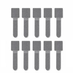 10pcs /Pack Adhesive Cable Organizer Reusable Hook And Loop Fastener Cord Keeper Strips For Appliance Under Desk Wire Management Clips, Gray