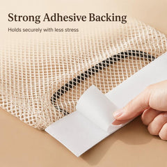 2pcs /Pack Grocery Bag Holder, Detachable Wall-Mount Mesh Storage Bag With Adhesive Hook And Loop, Elastic Plastic Bag Dispenser For Kitchen Cabinet Door