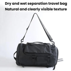 Wet & Dry Separation Travel Bag, Portable Large Capacity Handbag With Shoulder & Hand Carry Design