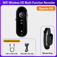 Mini Magnetic Action Camera 1080P Wearable Body Cam With Wi-Fi App, EIS, Meeting Kit, Sports Kit, Cycling Kit, Car Kit