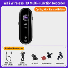 Mini Magnetic Action Camera 1080P Wearable Body Cam With Wi-Fi App, EIS, Meeting Kit, Sports Kit, Cycling Kit, Car Kit