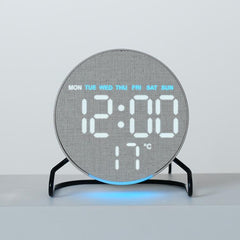 Aesthetic LED Digital Desk Clock Bedside Alarm Clock With Bottom Ambient Light, Countdown Timer, Date And Temperature