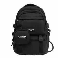 ANLISHI Aesthetic School Backpack Bookbag with Detachable Coin Pouch for Teens College Campus