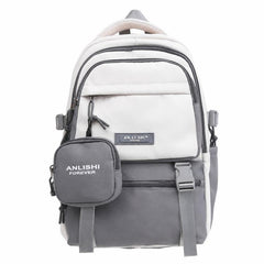 ANLISHI Aesthetic School Backpack Bookbag with Detachable Coin Pouch for Teens College Campus
