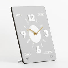 wozoom Modern Minimalist Desk Clock  Acrylic Mirror Table Clock With Silent Non-Ticking Quartz Movement