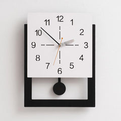 wozoom Minimalist Home Wall Clock Background Wall Decorative Clock, Cream White Standard, Cream White Swing, Pearl White Swing