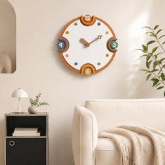 wozoom Modern Cream Style Wall Clock Colorful Wood Silent Non Ticking Decorative Clock