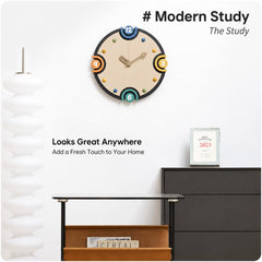 wozoom Modern Cream Style Wall Clock Colorful Wood Silent Non Ticking Decorative Clock