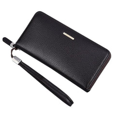 DEABOLAR Portable Long Men Wallet Casual Zipper Billfold & Hand Pouch