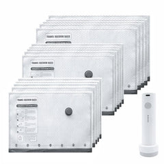 Vacuum Compression Bags for Household Clothes Storage, With Evacuation Pump, 6pcs /Set 2S+2M+2L, 9pcs /Set 3S+3M+3L, 12pcs /Set 4S+4M+4L, 15pcs /Set 5S+5M+5L, 18pcs /Set 6S+6M+6L