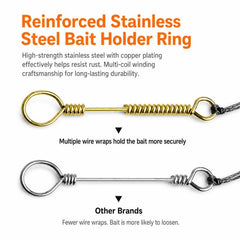 LINNHUE 4pcs /Box Carp Fishing Hooks Hand Tied High Carbon Steel Chinu Hooks With Bait Spring, No. 3.0
