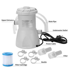 Pool Impurity Filter Pump Suitable For In-Ground Swimming Pools, 530gal US Plug, 800gal EU Plug, 800gal US Plug