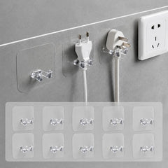 10pcs Adhesive Badminton Racket Wall Hooks No Drill Tennis Racquet Holder Waterproof Power Plug Organizer