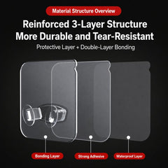10pcs Adhesive Badminton Racket Wall Hooks No Drill Tennis Racquet Holder Waterproof Power Plug Organizer