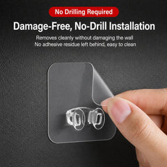 10pcs Adhesive Badminton Racket Wall Hooks No Drill Tennis Racquet Holder Waterproof Power Plug Organizer