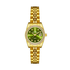 BS Bee Sister FA1787 Women Steel Band Dress Watch Rhinestone Bezel Analog Wristwatch with Date Calendar