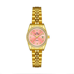 BS Bee Sister FA1787 Women Steel Band Dress Watch Rhinestone Bezel Analog Wristwatch with Date Calendar