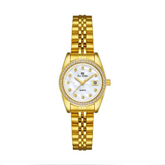 BS Bee Sister FA1787 Women Steel Band Dress Watch Rhinestone Bezel Analog Wristwatch with Date Calendar