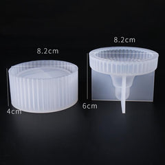 Round Striped Storage Box Silicone Mold DIY Epoxy Resin Organizer Mold