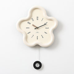 wozoom Flower Shaped Wall Clock Silent Creamy Style Decorative Clock, Minimalist Beige, Minimalist Red, Swing Red With Second Hand, Swing Beige, Swing Red, Swing Green