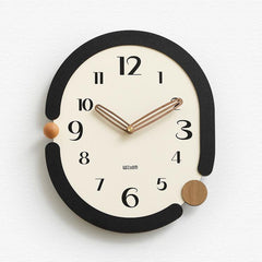 wozoom Retro Oval Wall Clock Silent Decorative Quartz Clock, Minimalist Black, 3D Design Aluminum Hands Brown, 3D Design Aluminum Hands Black, 3D Design Wooden Hands Black, 3D Design Wooden Hands Brown, 3D Design Wooden Hands Red                       ...