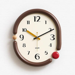 wozoom Retro Oval Wall Clock Silent Decorative Quartz Clock, Minimalist Black, 3D Design Aluminum Hands Brown, 3D Design Aluminum Hands Black, 3D Design Wooden Hands Black, 3D Design Wooden Hands Brown, 3D Design Wooden Hands Red                       ...