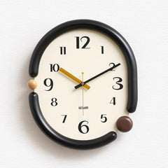 wozoom Retro Oval Wall Clock Silent Decorative Quartz Clock, Minimalist Black, 3D Design Aluminum Hands Brown, 3D Design Aluminum Hands Black, 3D Design Wooden Hands Black, 3D Design Wooden Hands Brown, 3D Design Wooden Hands Red                       ...