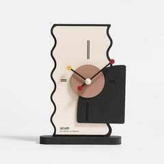 wozoom Geometric Desk Clock Silent Acrylic Table Clocks For Bedroom Living Room Decor, Digital Cream Orange, Digital Cream Black, Simple Cream Orange, Simple Cream Black, Digital With Second Hand Cream Orange, Digital With Second Hand Cream Black