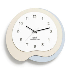 wozoom Modern Irregular Wall Clock Silent Decorative Wood Quartz Clocks For Living Room, Beige Blue With Second Hand, Beige Blue, Green Beige, Black Gray, Beige Blue 3D, Green Beige 3D, Black Gray 3D