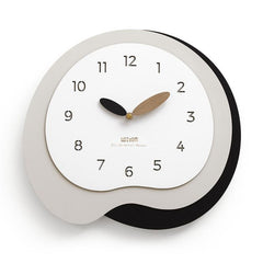 wozoom Modern Irregular Wall Clock Silent Decorative Wood Quartz Clocks For Living Room, Beige Blue With Second Hand, Beige Blue, Green Beige, Black Gray, Beige Blue 3D, Green Beige 3D, Black Gray 3D