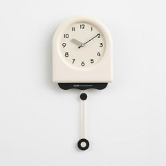 wozoom Modern Pendulum Wall Clock Silent Decorative Cream Style Clocks For Living Room, Medium With Second Hand Red, Medium Beige, Medium Red, Large Beige, Large Red