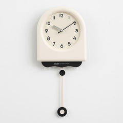 wozoom Modern Pendulum Wall Clock Silent Decorative Cream Style Clocks For Living Room, Medium With Second Hand Red, Medium Beige, Medium Red, Large Beige, Large Red