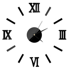 Modern DIY Indoor Roman Wall Clock Mirror Effect 3D Wall Sticker