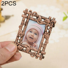 2 PCS Creative Metal Vintage Photo Frame, Fawn, Pumpkin, Fence, Butterfly Round, Paris, Heart Keychain, Square Keychain, Oval, Lace Square, Love Round, Butterfly Square, Lace Heart, Golden Square, Gray Square