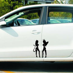 10 PCS QYPF ANGEL DEVIL Sexy Girl Car Sticker Car Styling Decal, Size: 18x14cm, Sexy Girl