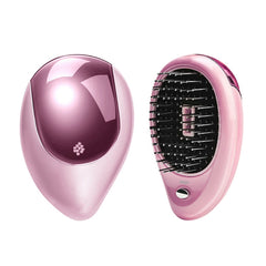 Portable Electric Hair Ionic Brush Hair Straightener Brush Negative Ion Comb Anti-static Massage Mini Straight Hair comb, Pink, Green